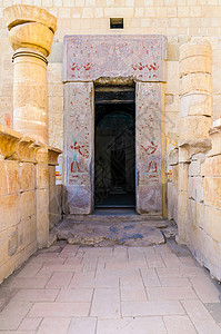 国王谷的哈特谢普斯寺庙柱子旅游雕像阳光象形砂岩艺术废墟纪念碑考古学图片