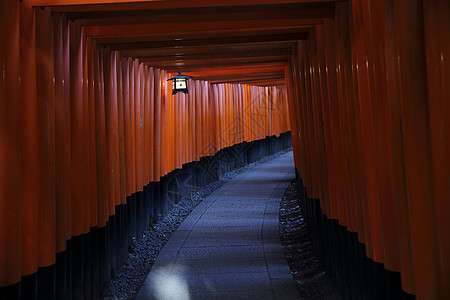 日本京都Inari神社圣堂红Tori门神道旅行建筑学宗教地标旅游人行道橙子寺庙神社图片