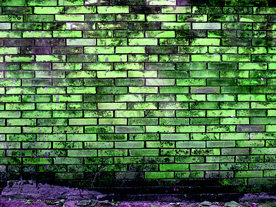 古砖墙背景绿色表面图片