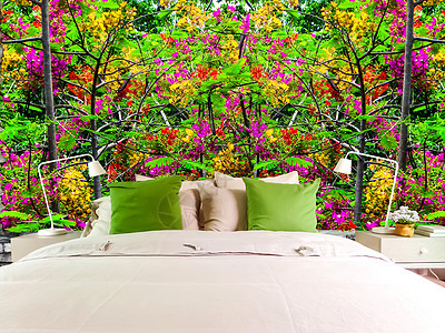 彩虹花的卧室花园景观图片