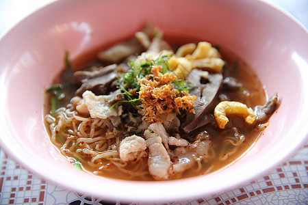 泰式泰国食用汤面面条蔬菜筷子盘子餐厅午餐食物烹饪传统课程美食图片