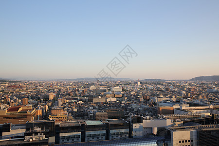 京都 日出时的日本城市风景商业市中心风景建筑学建筑物城市天际车站日落游客图片