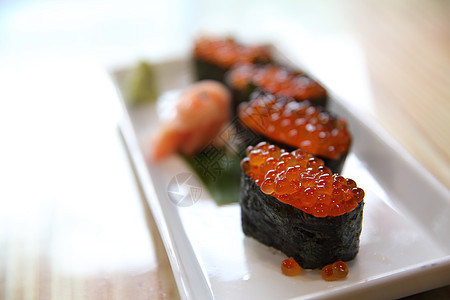 石仓寿司 海草木瓜 日本菜宏观海鲜食物美食饮食美味鱼子鲑鱼子海藻鱼卵图片