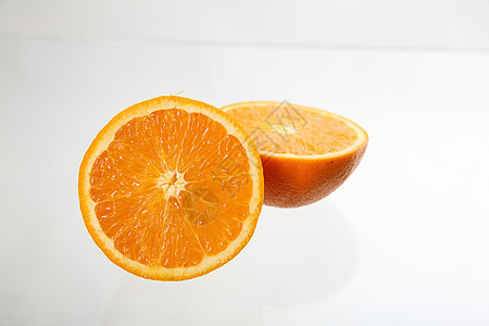 白背景中孤立的橙色茶点白色饮食甜点工作室橘子食物热带水果黄色图片