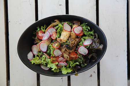 蘑菇沙拉健康食品蘑菇美食午餐盘子小吃油炸洋葱食物饮食蔬菜图片
