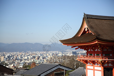 日本京都清津寺庙旅游宝塔建筑建筑学文化遗产历史性清水地标神道图片