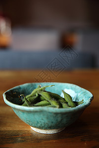 木本绿色大豆小吃饮食毛豆豆子木头盘子烹饪食物营养起动机图片