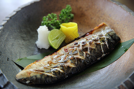 含大米的竹瓜和日式日本菜午餐土豆海鲜饮食香菜食物蔬菜鱼片沙拉盘子图片