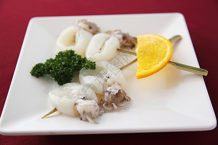 原鱿鱼章鱼木头动物烹饪戒指头足类白色海洋食物海鲜图片
