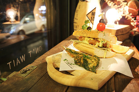 鱼汉堡包子酒吧食物小吃面包屑薯条午餐面包油炸餐厅图片