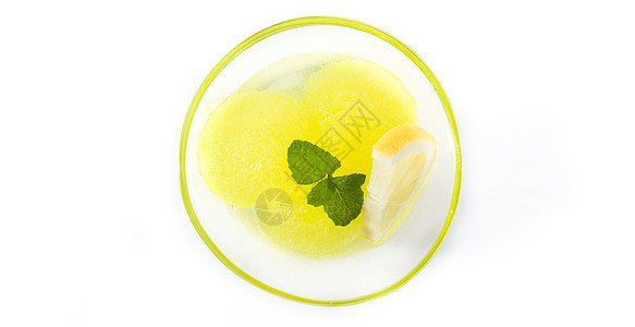 眼镜中的柠檬汁甜点冰沙薄荷柠檬食物水果香草糕点冰镇黄色图片