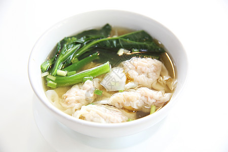 面条和云吞午餐绿色美食水饺猪肉餐厅白色蔬菜烹饪图片