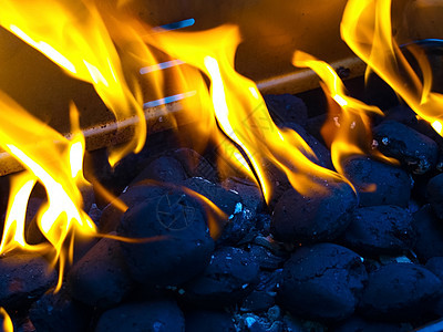 烤肉烧烤店关门壁炉食物煤炭烹饪点燃火焰危险燃烧木头野餐背景图片
