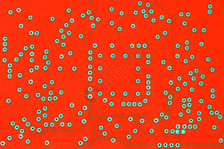 没有任何组件的郁郁葱葱的熔岩色电路板平坦背景的背面图片
