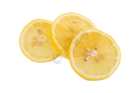 白色背景上孤立的黄色柠檬果汁圆形食物水果绿色叶子图片