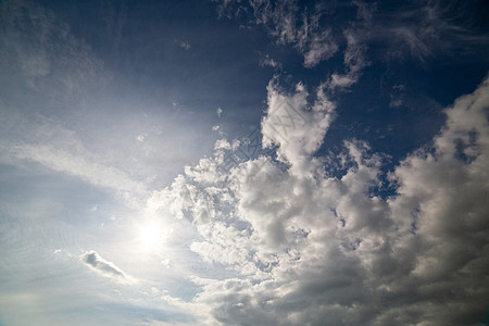 中午正午白云夹杂 从宽角度拍摄图片