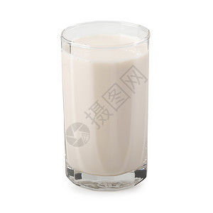 在白色背景上隔绝的牛奶杯牛奶奶油早餐奶制品养分液体食物产品玻璃图片