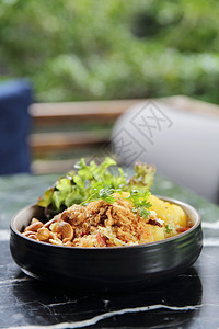 菠萝炒饭亚洲食品课程餐厅蔬菜美食食物情调异国烹饪盘子油炸图片