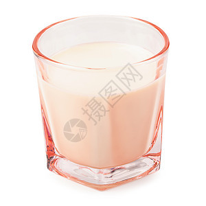 在白色背景上隔绝的牛奶杯早餐牛奶食物养分奶制品玻璃产品奶油液体图片