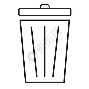 白色背景 平平样式 bin 图标上的废件图标网络回收垃圾桶篮子生态按钮互联网办公室垃圾箱商业图片