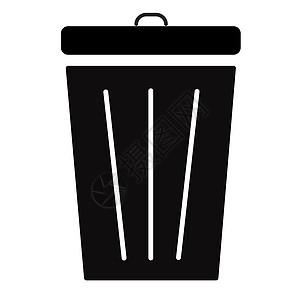 白色背景 平平样式 bin 图标上的废件图标插图商业垃圾箱生态篮子回收垃圾桶网络办公室按钮图片