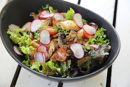 蘑菇沙拉健康食品盘子小吃饮食洋葱食物美食绿色午餐蔬菜油炸图片