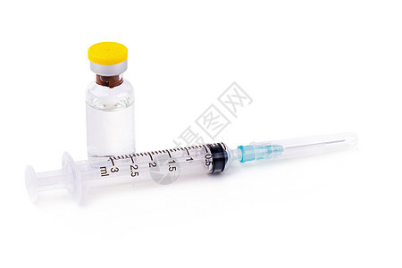 用白面包上隔绝的注射器注射医疗小瓶瓶子测试技术流感治疗疾病疫苗药店卫生剂量图片