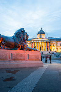 英国伦敦Trafalgar广场英语历史旅行地标建筑学正方形王国景观城市画廊图片