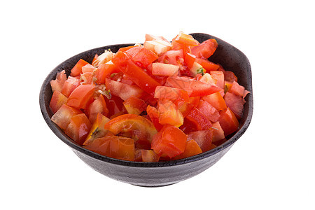 将西红柿排在碗里 以白种背景隔绝圆圈红色水平蔬菜食物白色图片