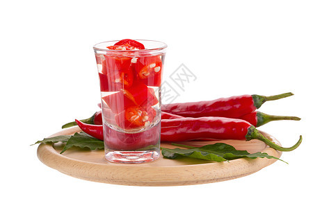 玻璃中保存的红色热辣椒片切片胡椒维生素厨房香料罐装食物蔬菜生产盆栽小吃图片