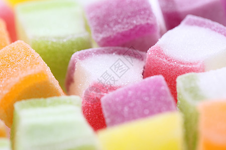 白色背景中孤立的多彩果冻糖果甜点水果软糖明胶食物宏观味道小吃果味团体图片