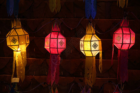 泰国灯笼以北的三角形庆典寺庙橙子传统旅行仪式节日旅游派对建筑学图片
