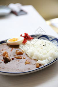 咖喱大米 配鸡蛋日本菜食物食品烹饪食谱谷物美食面包家禽盘子沙拉图片