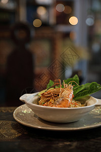 带虾的炒饭 传统泰国食品粮食谷物早餐蒸汽照片胡椒食物文化烹饪油炸图片