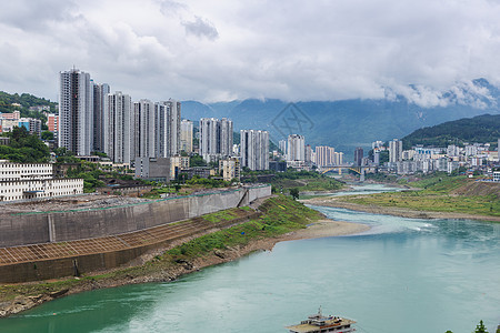 从中国重庆的武隆 美丽的乡村一面游客建筑学商业旅行文化店铺场景洞穴摩天大楼地标图片