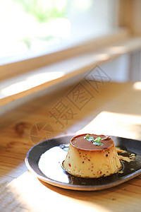 木本底日本布丁 日本甜点乡村棉花餐厅牛奶蛋糕奶油盘子美食食物水果背景图片