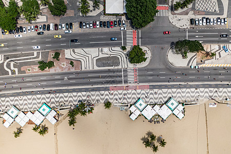 里约热内卢Copacabana海滩的顶端景象路面建筑景观棕榈天际假期天线吸引力城市海岸图片