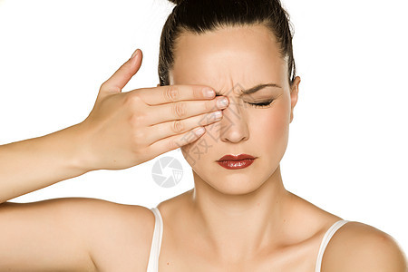 妇女眼痛眼睛压力女性疼痛过敏图片