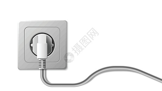 现实的电源插座和插头上白色它制作图案出口家电电气生态房子电压连接器技术塑料活力图片