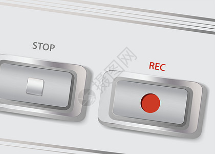 数字录音机上的按钮录音和停止磁带力量电子扬声器红色水平地办公室音乐网络学校图片