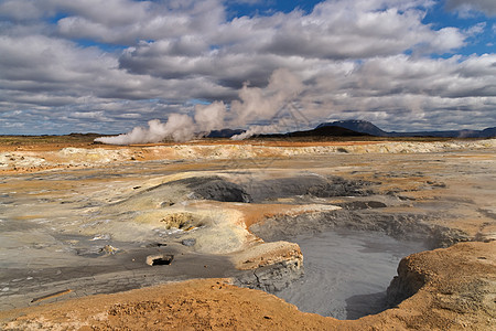 依拉苏火山口Hverir地热场背景