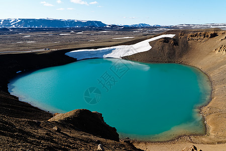 火山口湖火山口冒险水平活动天空白色蓝色旅游火山陨石图片