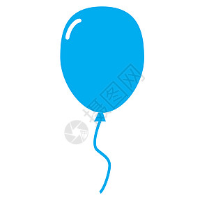 白色背景上的气球图标 平板样式 线性气球艺术插图生日图片