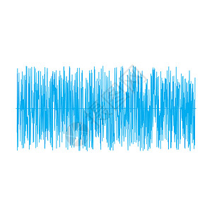 白色背景上的蓝色声波 声波标志 扁平风格活力录音机嗓音收音机记录频率仪表酒吧音乐脉冲图片