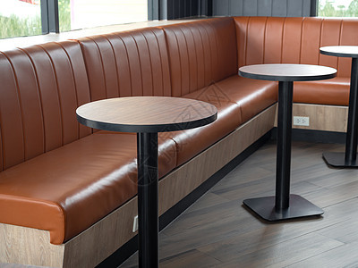 咖啡厅复古风格的家具装饰 空圆木桌房间阁楼精品长椅座位插头餐厅桌子地面酒吧图片