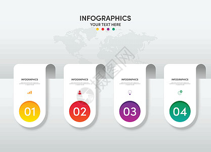 用于演示文稿 w 的业务信息图表设计元素模板媒体艺术商业推介会报告知识数据横幅年度流程图图片