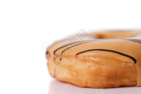 白背景孤立的花生酱甜甜甜圈面团食物磨砂花生糕点黄油面包奶油甜甜圈蛋糕图片