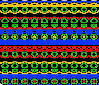 鲜艳色彩的原生图案黄色绿色蓝色黑色红色图片