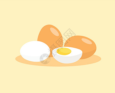 奶油色背景上孤立的煮鸡蛋 奶油色背景中分离的去皮煮鸡蛋图片