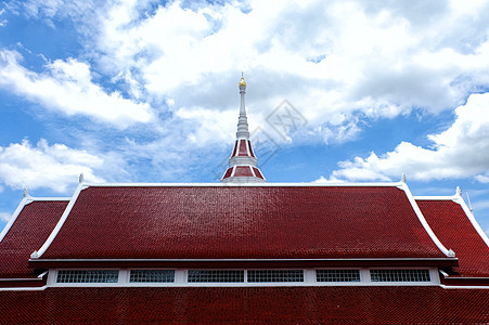 泰国寺庙屋顶与蓝天历史教会文化天空山墙宗教艺术旅行地标旅游图片